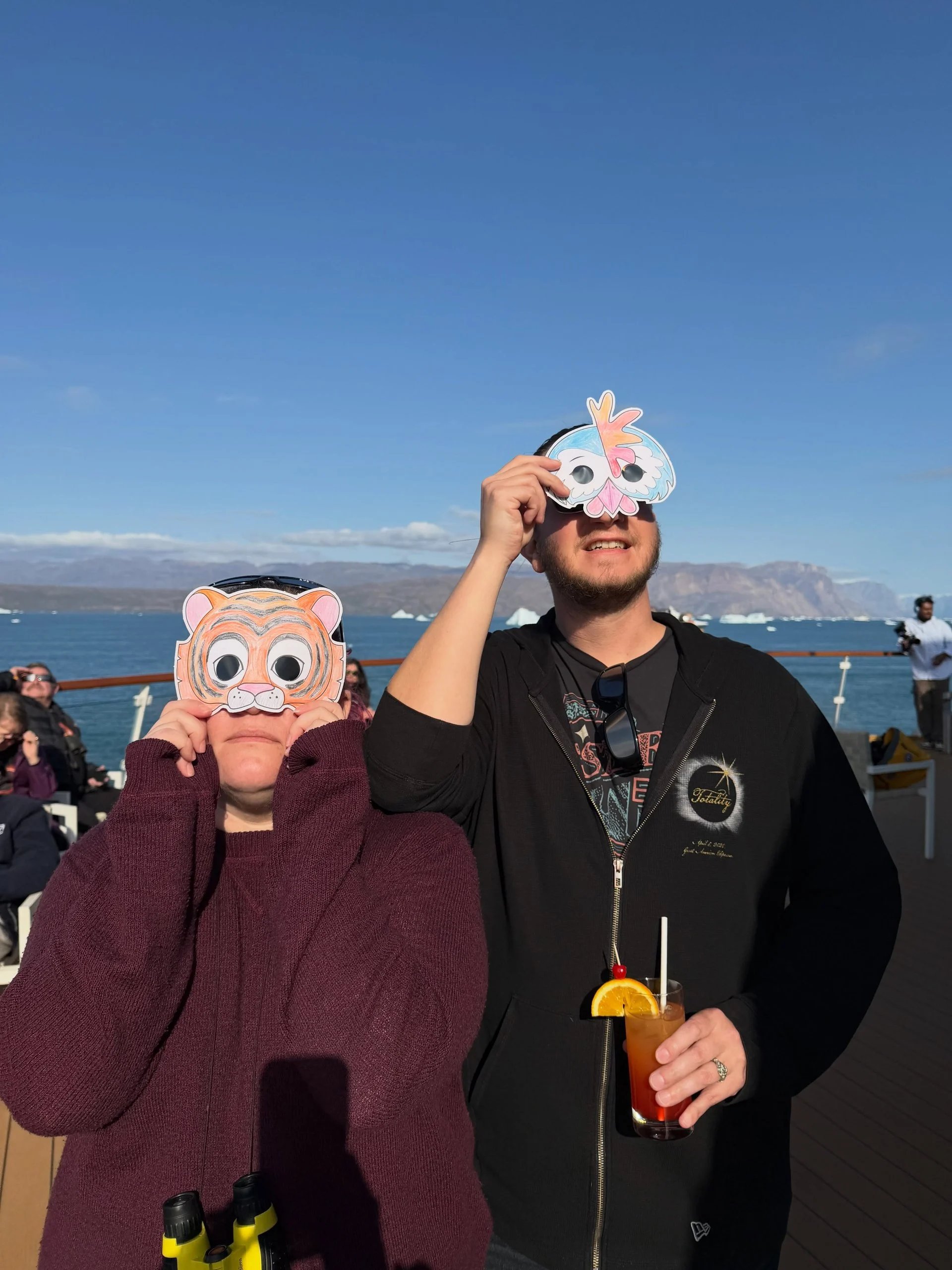 Eclipse viewers aboard Quark Expeditions. Credit: Polly Scott White.