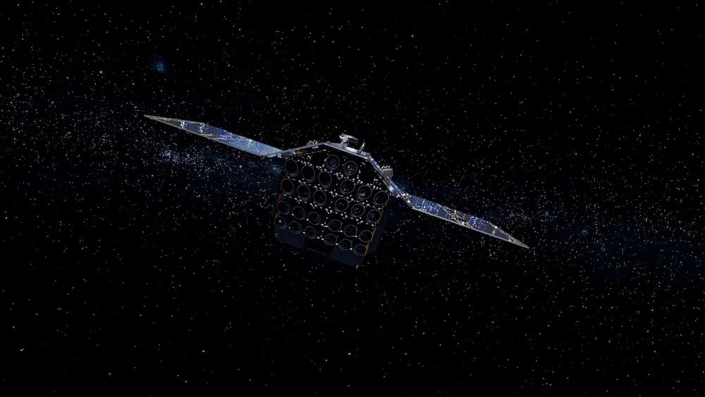An artist's impression of ESA's PLATO spacecraft, equipped with 26 ultrasensitive cameras designed to detect the tiny dimming of starlight as planets pass in front of their host stars.The mission expected to reveal several hundred Venus like worlds after its 2027 launch (Credit : ESA)