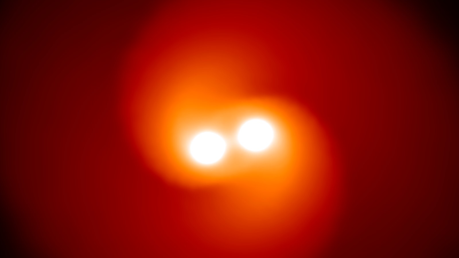 Binary stars engaged in a final death dance that will lead to an interacting supernova