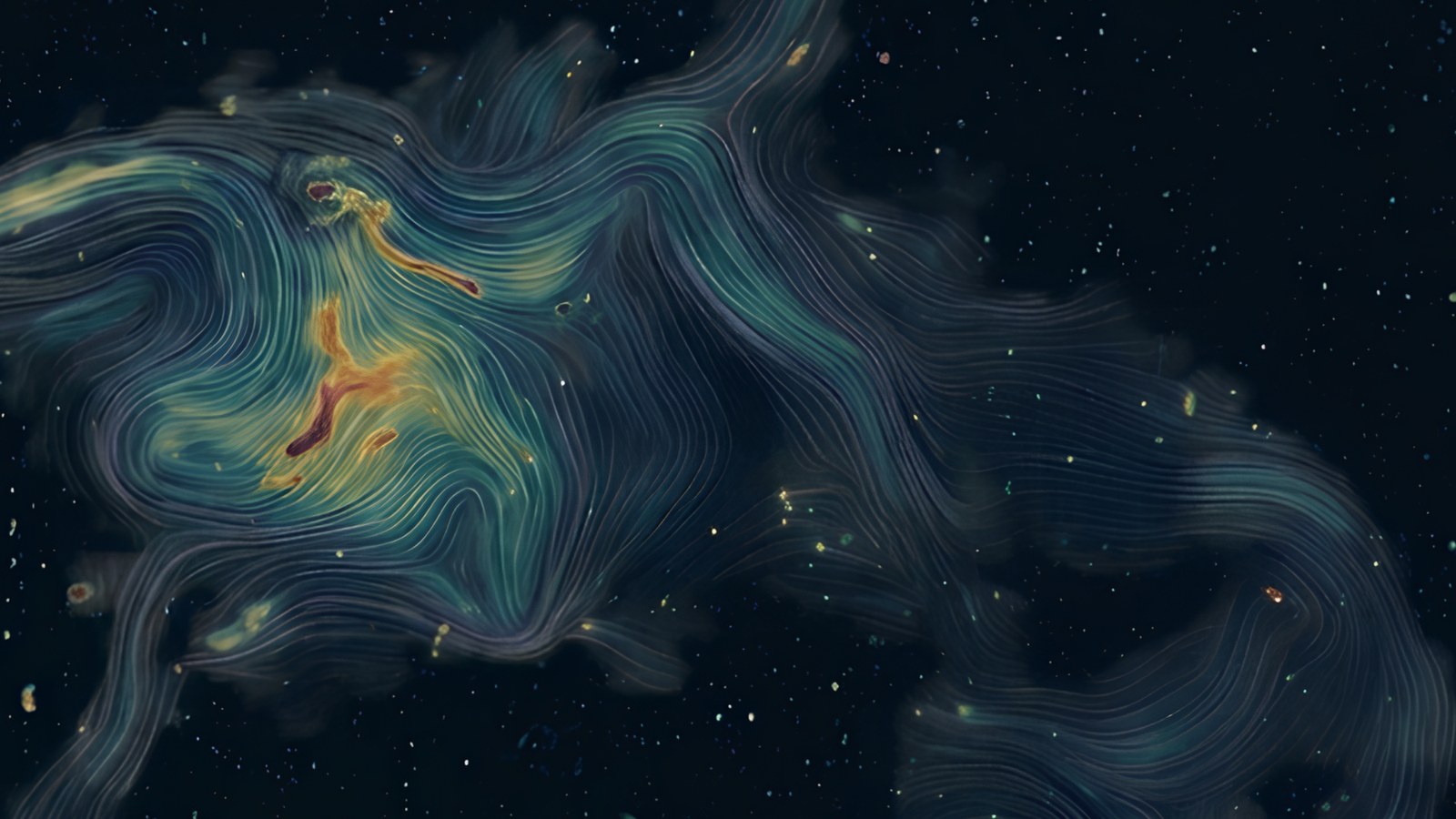 The invisible texture of the magnetic field in the central region of the galaxy cluster Abell 2255.