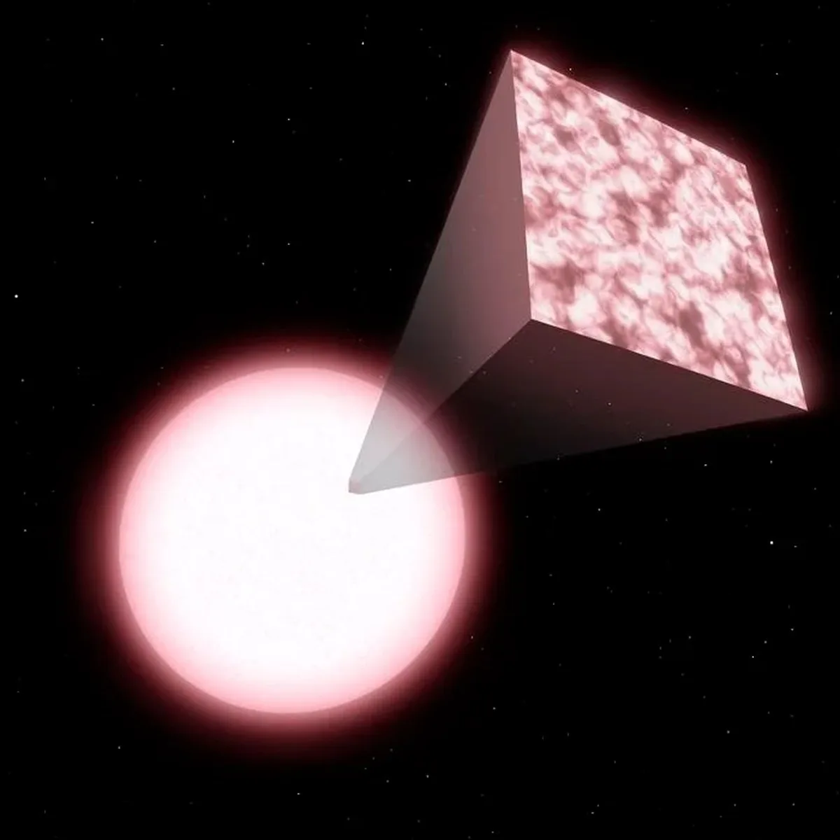 A white dwarf whose atmosphere is comprise of carbon appearing pink. (Credit: Mark A. Garlick/University of Warwick)