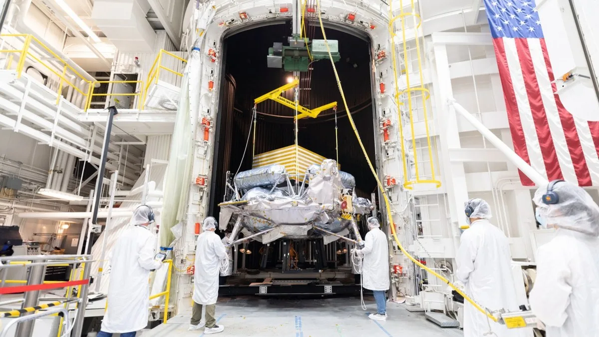The Griffin-1 lunar lander gets tested at NASA JPL.