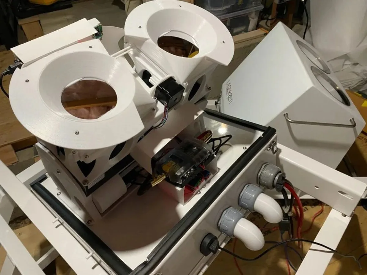 Only LaserSETI's transmission grating and stainless-steel enclosure are custom made, as shown in this image. Image Credit: SETI/LaserSETI