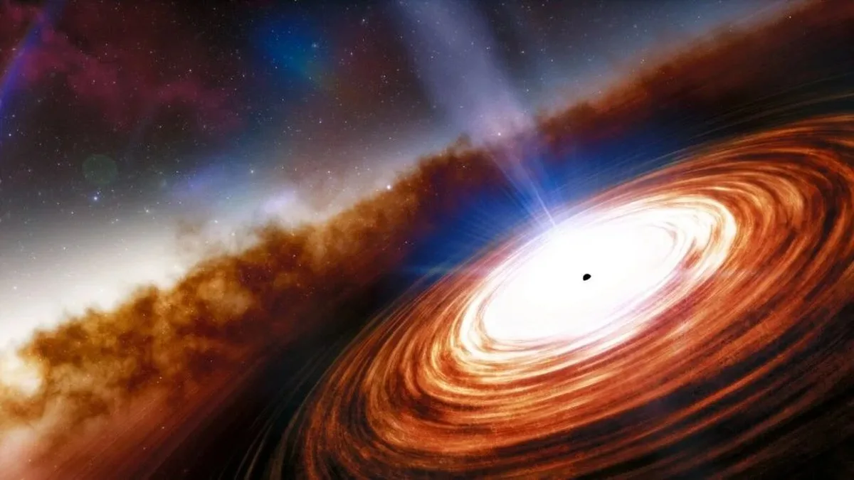 Quasars are extremely luminous, and many of their properties are still poorly understood. Fortunately, their high luminosity aids their study. Image Credit: NOIRLab/NSF/AURA/J. da Silva (Spaceengine)