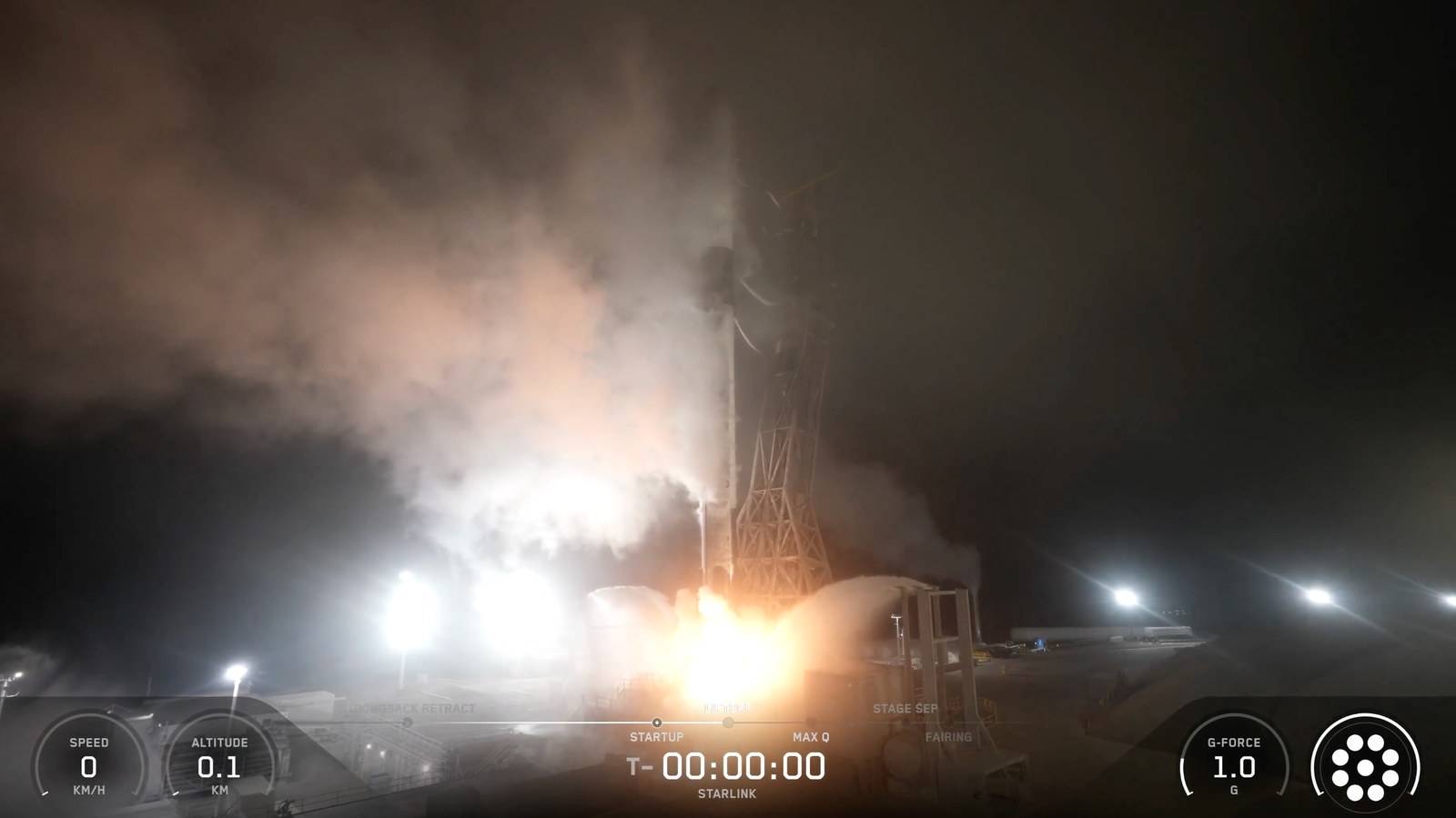 A SpaceX Falcon 9 rocket launches 24 Starlink internet satellites from California's Vandenberg Space Force Base on Aug. 19, 2026.