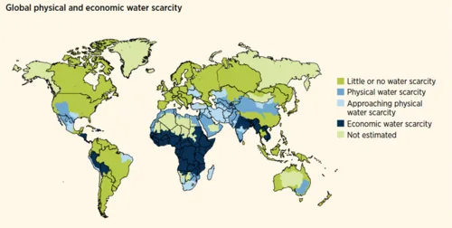 Global physical and economic water scarcity